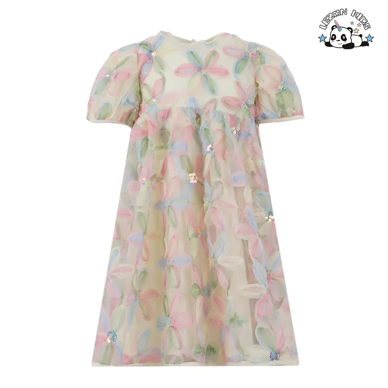 LEZONKIDS - Hot Sale Customization Elegant Dress Gentle Flower Girl Dress 2024 New Arrival for Girls